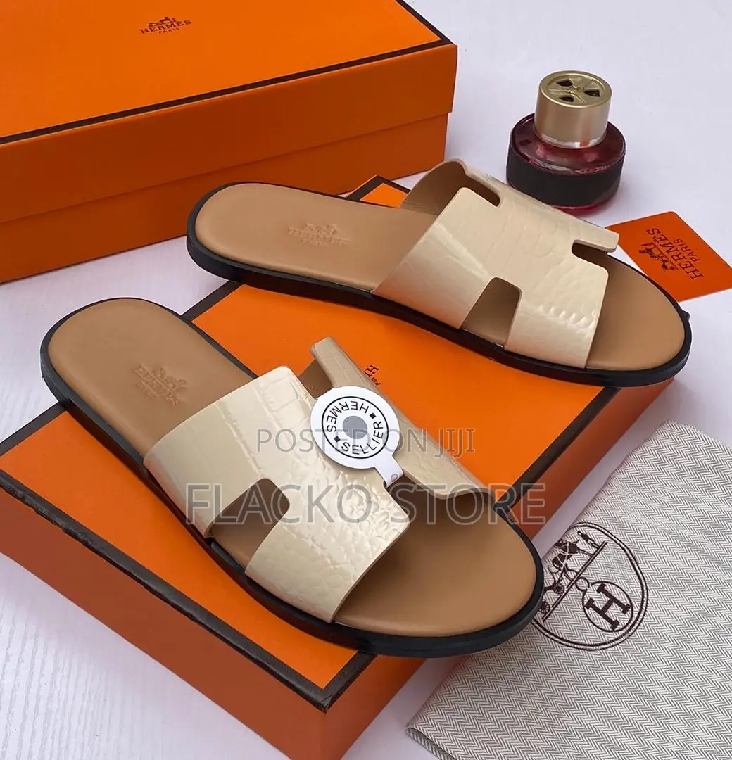 Original Hermes Leather Slippers
