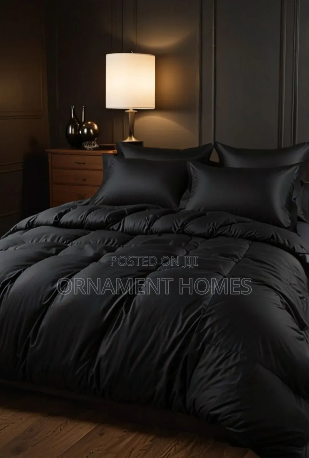 Plain Black Bedsheet Duvet and Pillowcases