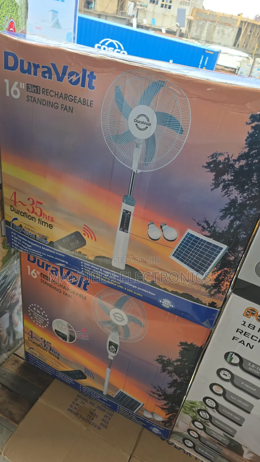 Duravolt 16inch Rechargeable Standing Fan