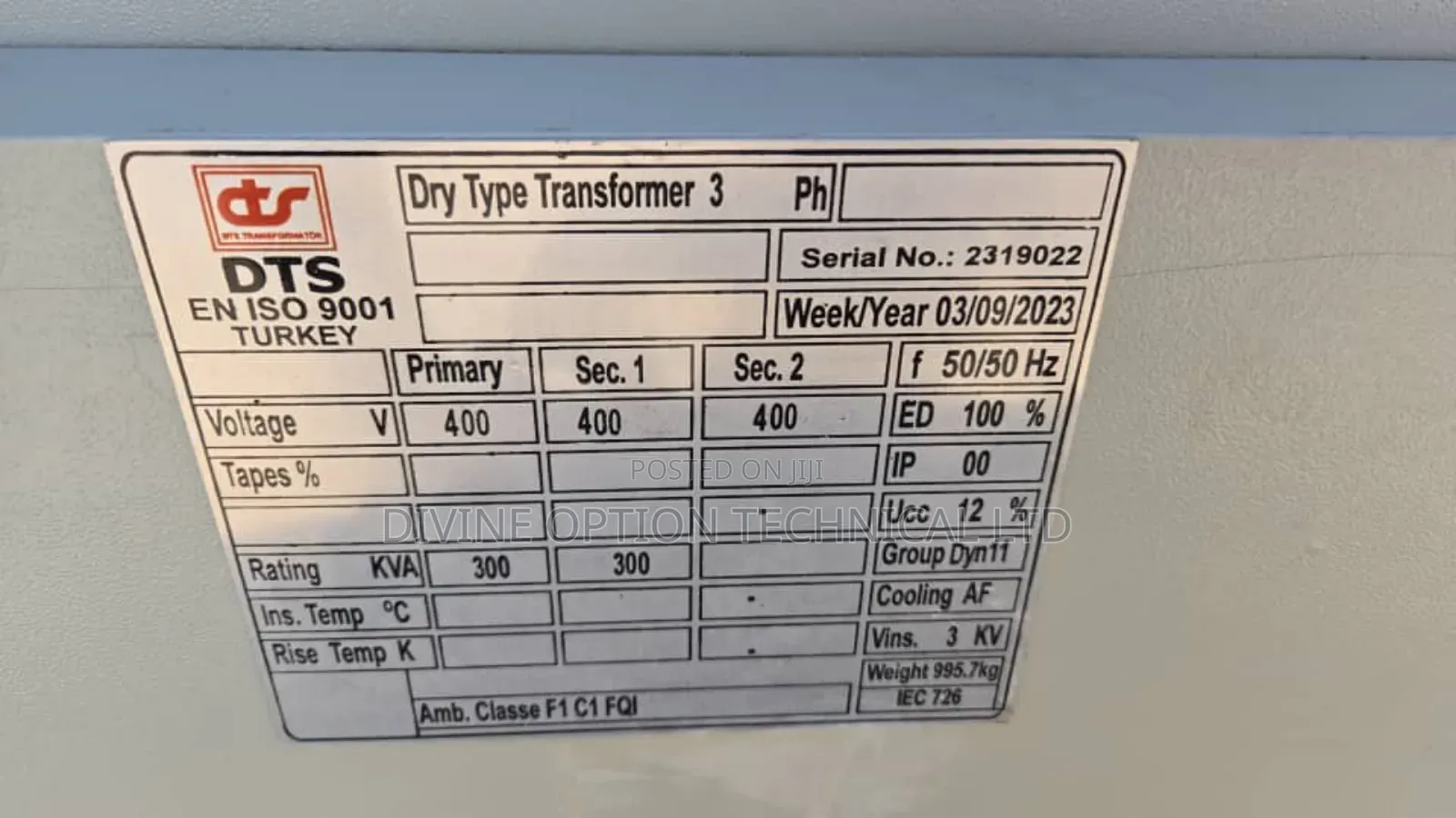 Isolation Transformer 300kva/0.2/0.4 Kva