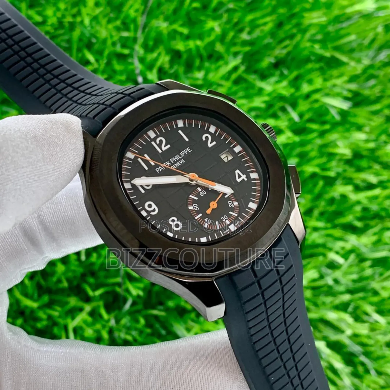 Original Patek Philippe Black Rubber Strap Quartz Watch