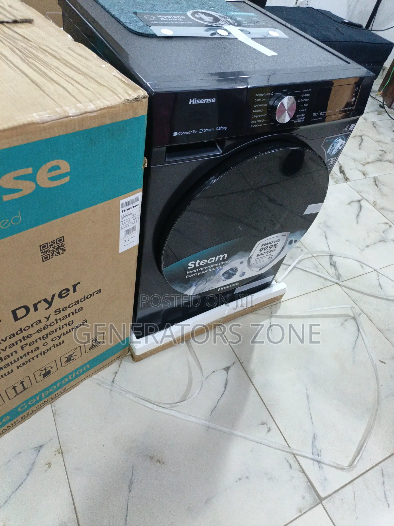 Hisense 10.5kg Washer Dryer – Wide 135° Door Opening for Easy Loading
