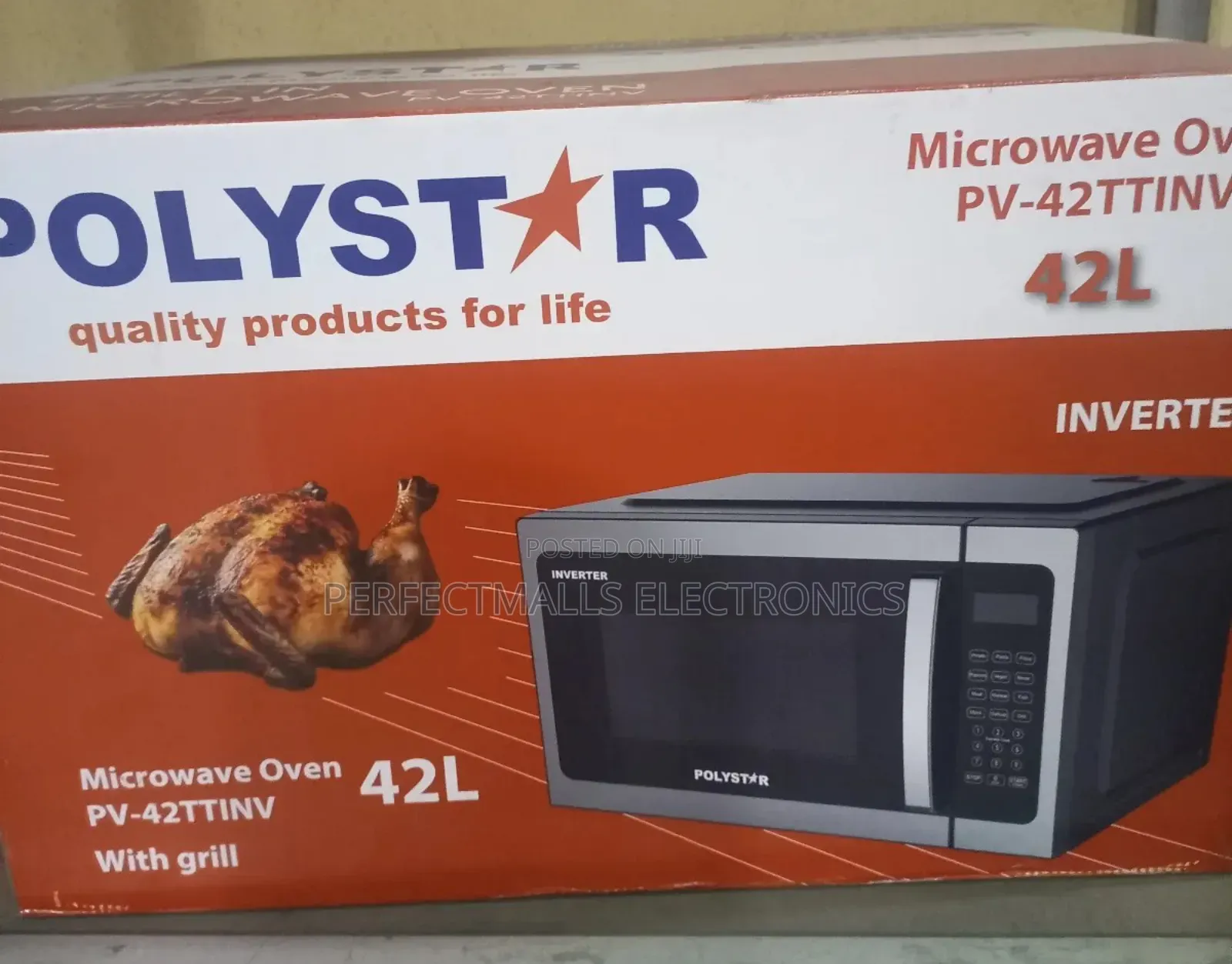 Polystar 42l Inverter Microwave Oven With Grill Pv-42ttinv – Digital
