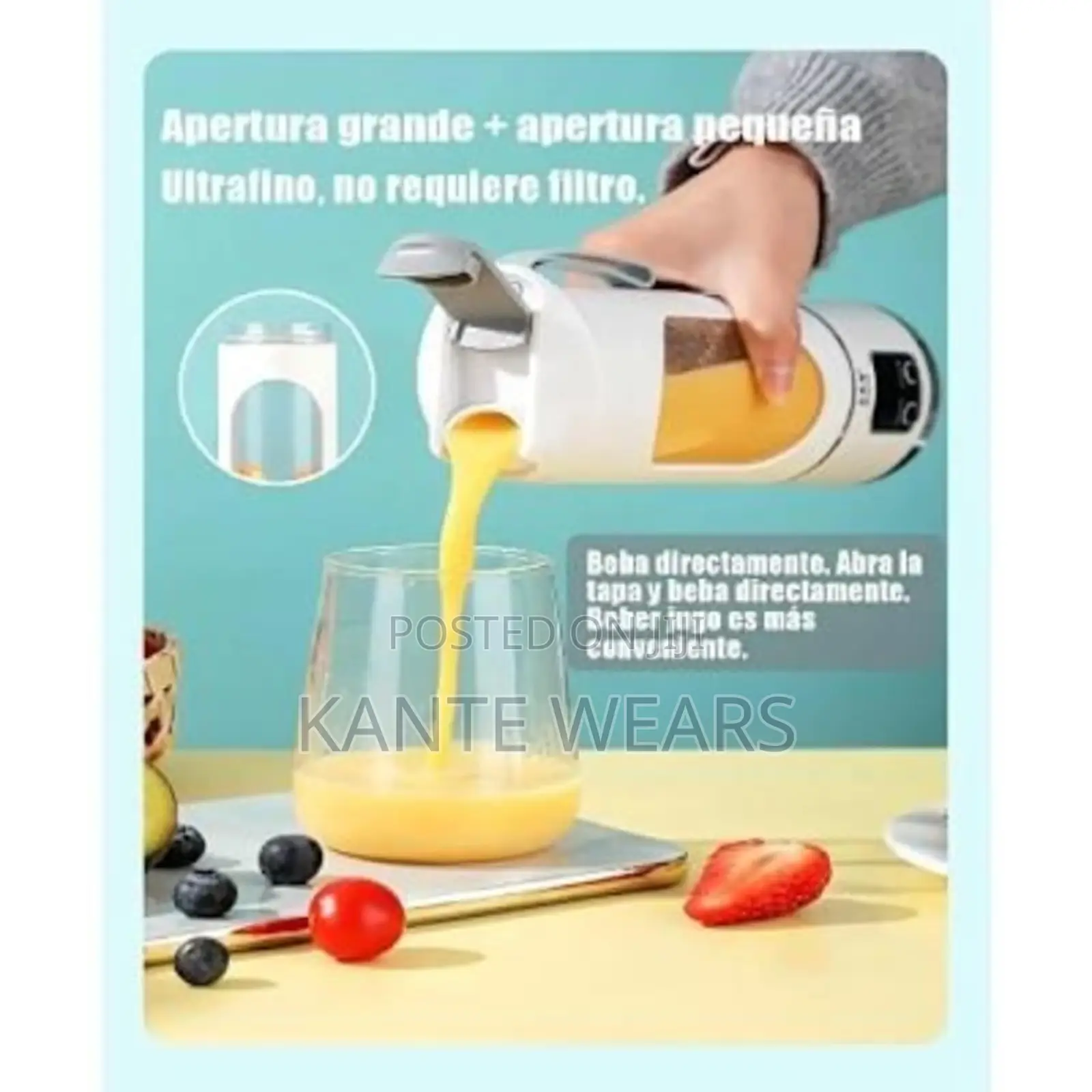 Rechargeable Digital Juicer Machine With 8 Blades- 450ml - 400w