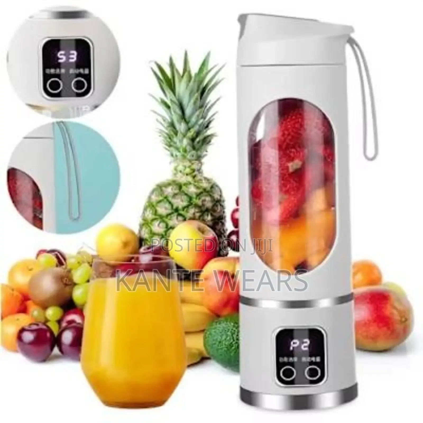 Rechargeable Digital Juicer Machine With 8 Blades- 450ml - 400w