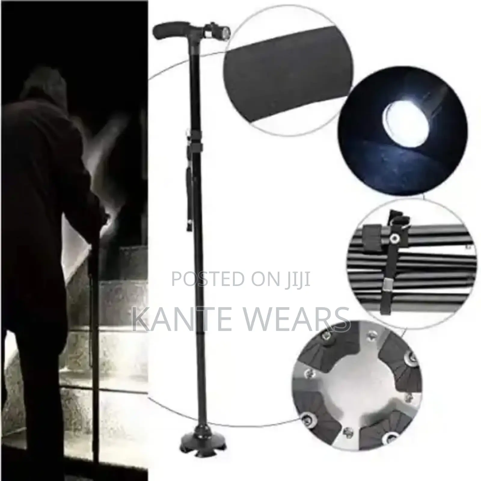 Foldable Walking Cane With Built-in Led Light