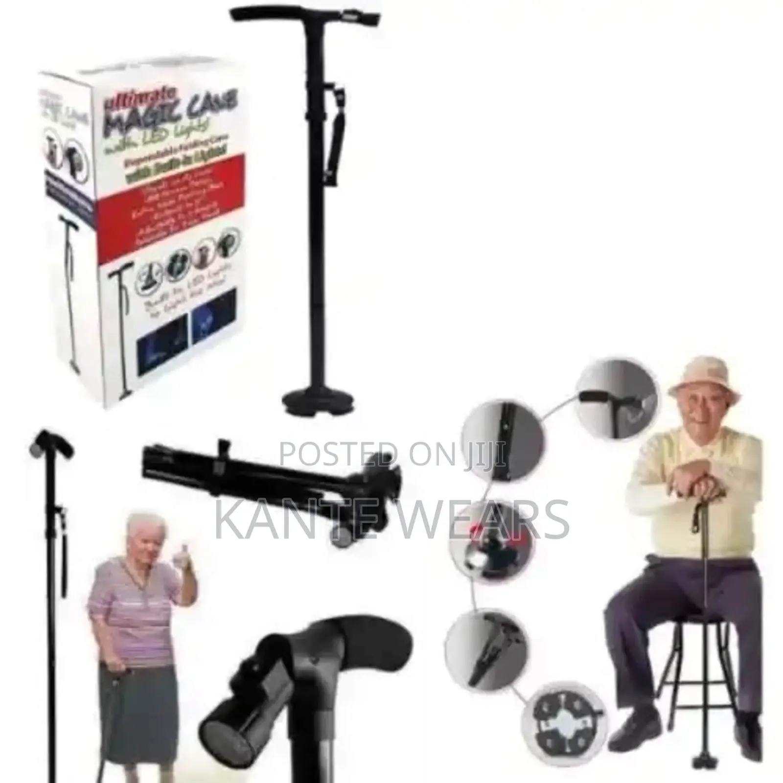 Foldable Walking Cane With Built-in Led Light