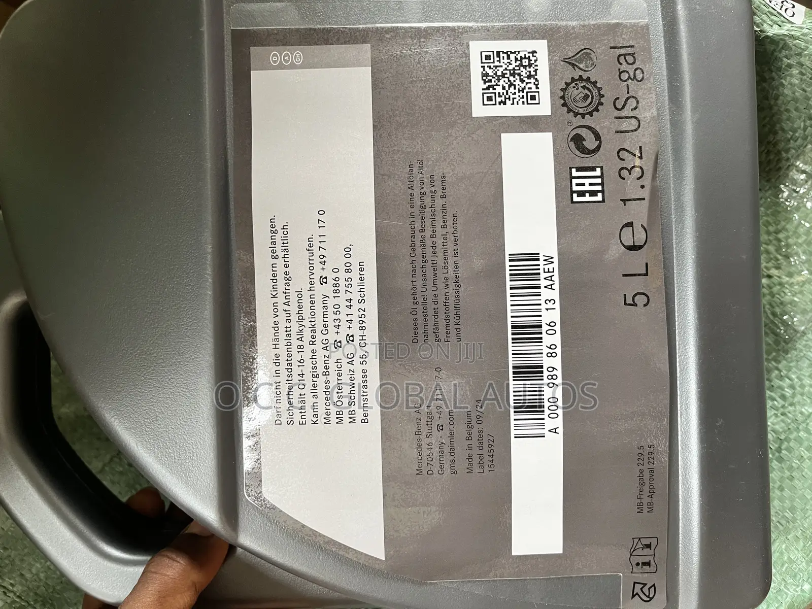 Original Mercedes Engine Oil Sae 5w-40 Mb 229.5