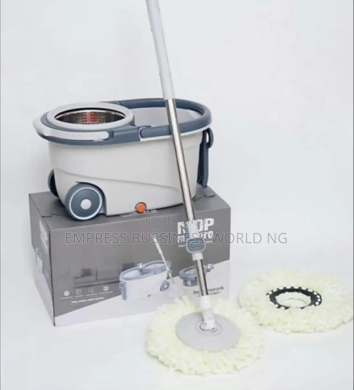 Heavy Duty Spin Mop and Bucket With Tyres