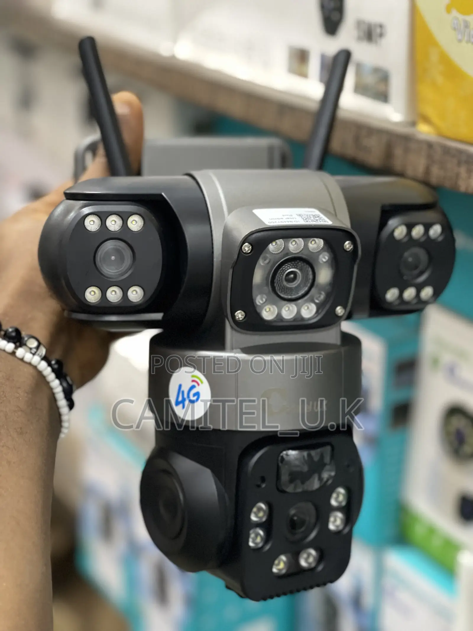 4g V380 Pro 3-Lens Solar Security Camera