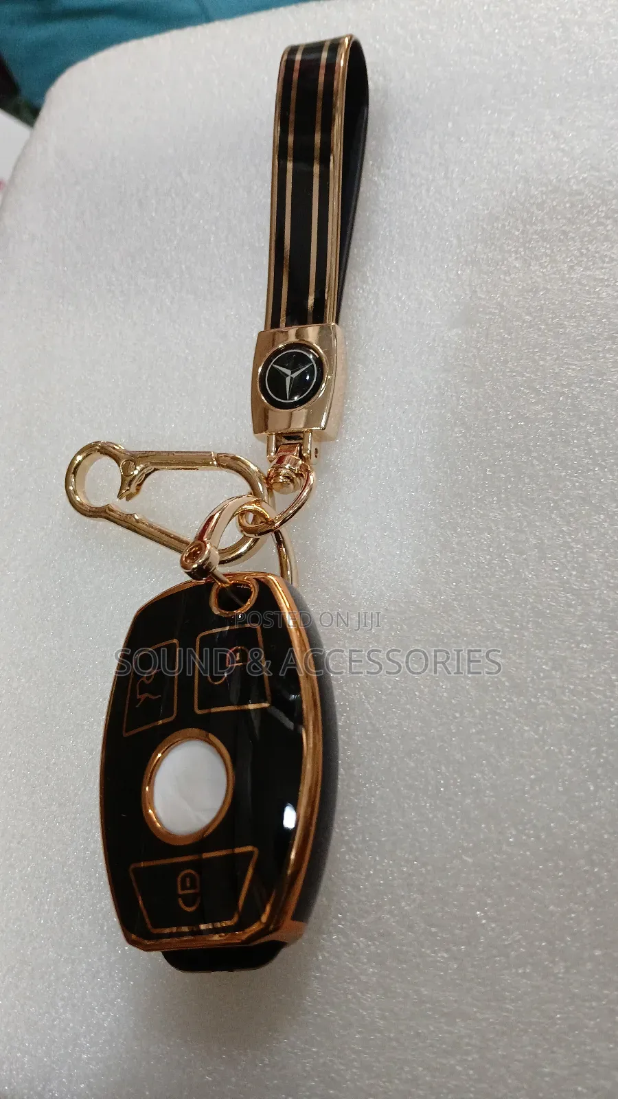 Mercedes Benz GLK 3 Buttons Black Gold Tpu Key Cover