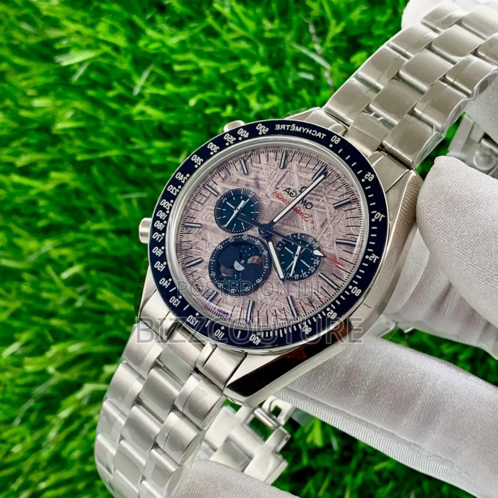 Original Omega Silver Stainless Steel Chronograph Watch