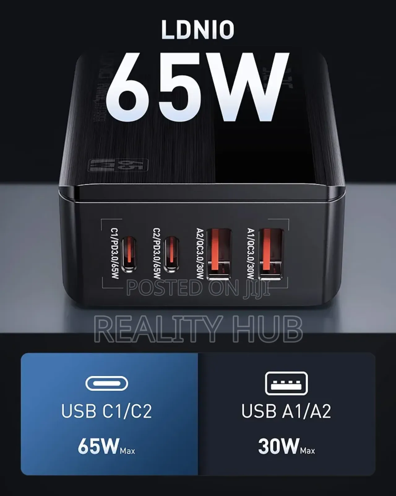 Ldnio 65w Usb C Charger Plug, 4-Port Charging Station With Led Display