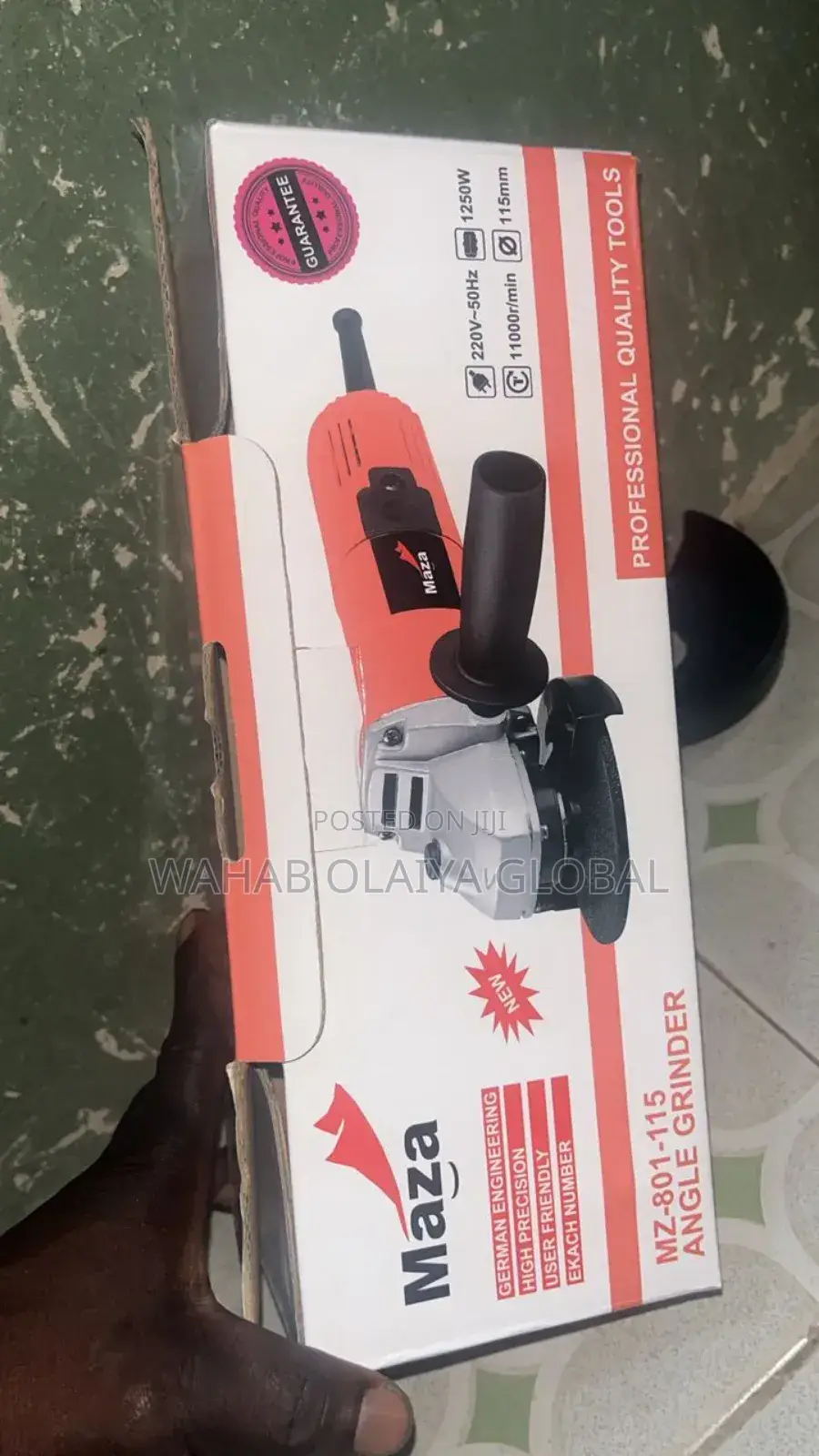 Maza 115mm Angle Grinder W1250 – 1100w Compact Durable Tool