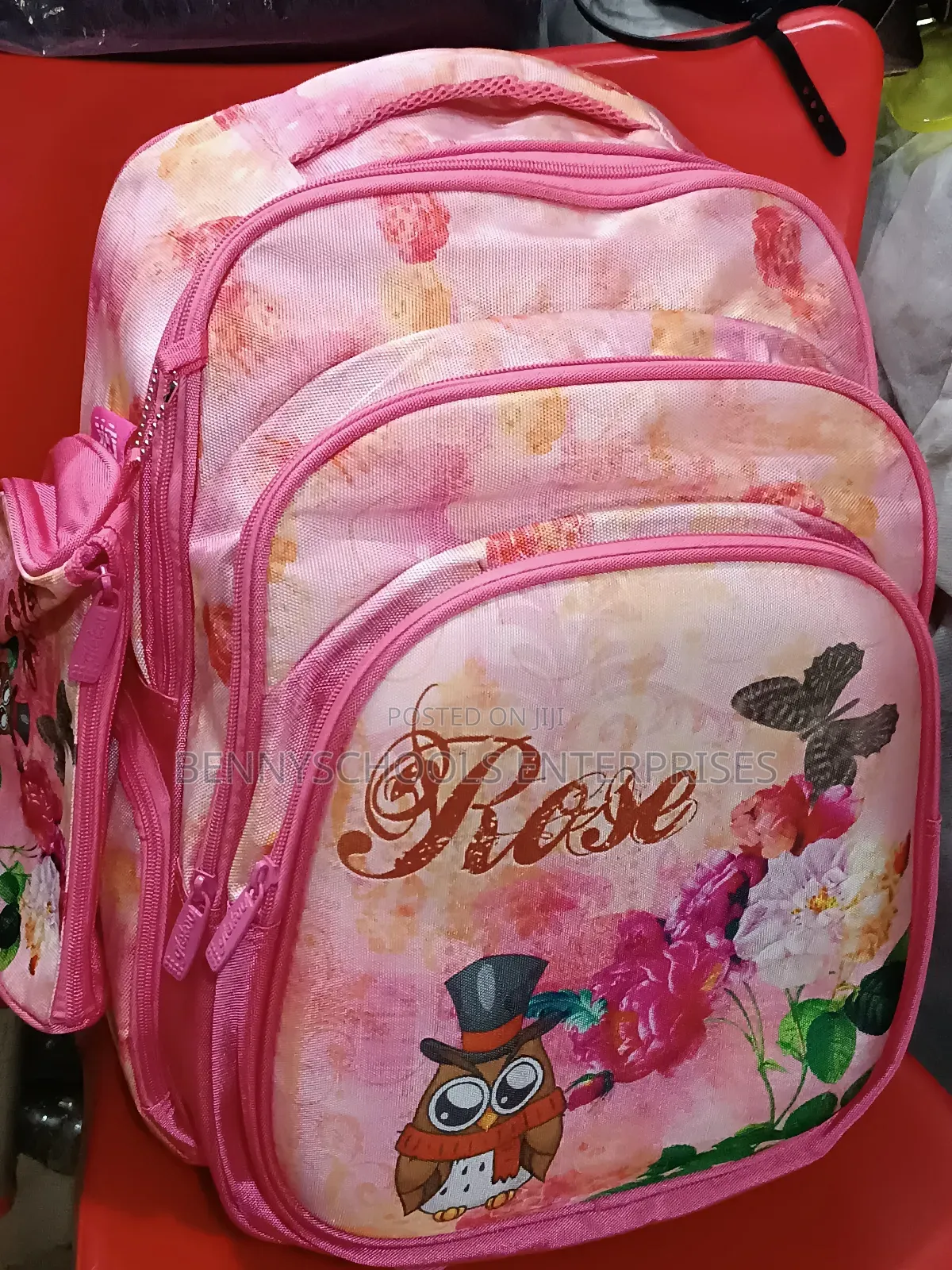 Pink Rose Quality Turkey Stock School Bag and Backpack