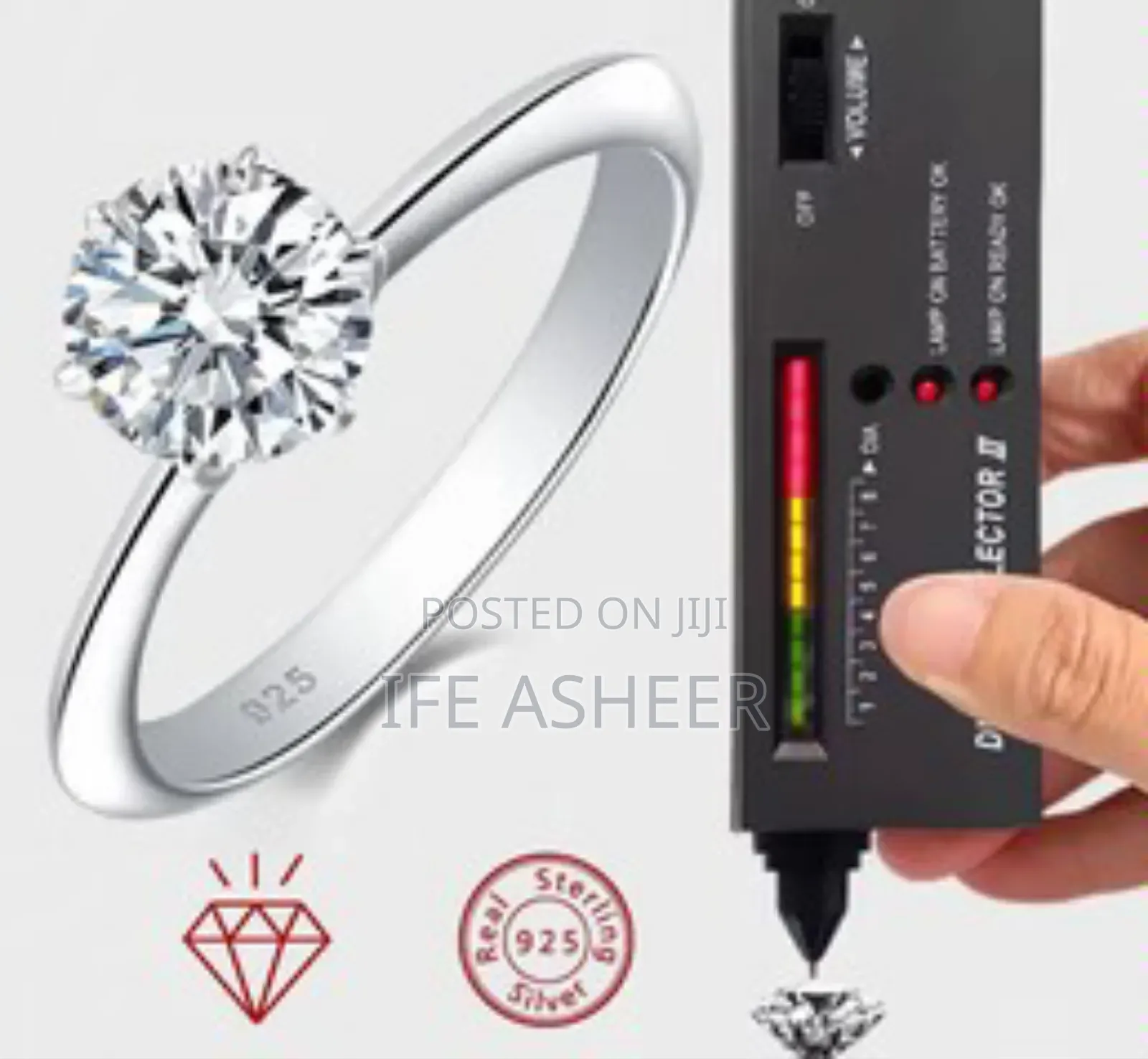 Ladies Classic Mossanite Diamond Stone Ring
