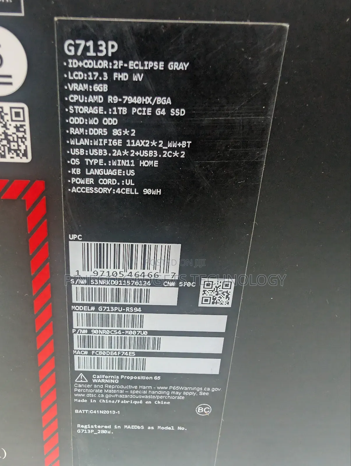 New Laptop Asus ROG Strix G17 16GB AMD Ryzen 9 SSD 1T