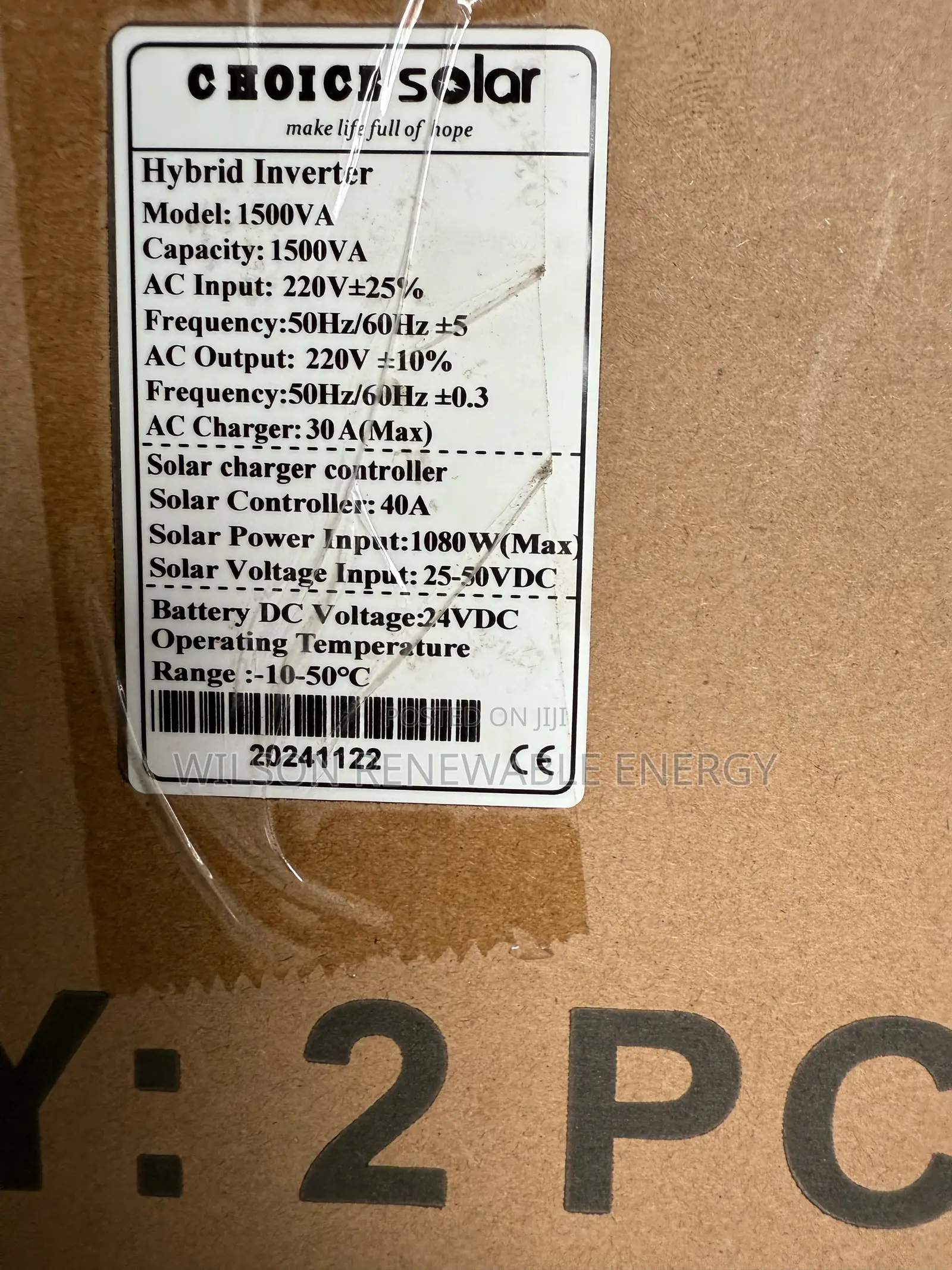 1.5kva 24v Choice Pure Sine Wave Hybrid Inverter With 40a Inbuilt Scc