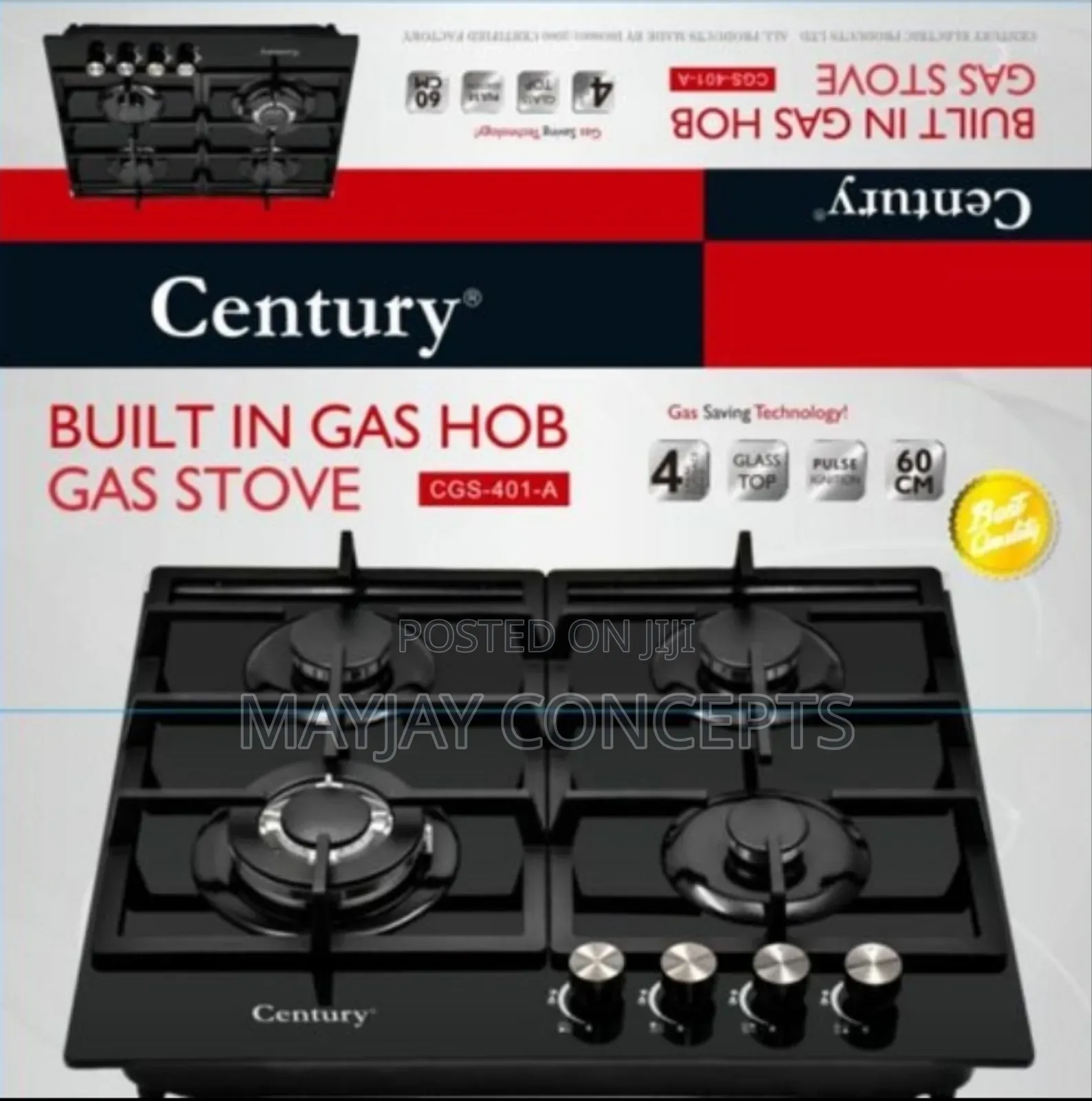 Century Built-in Cabinet Glass Gas Hob Gas Stove-Auto Ignition-4 Face