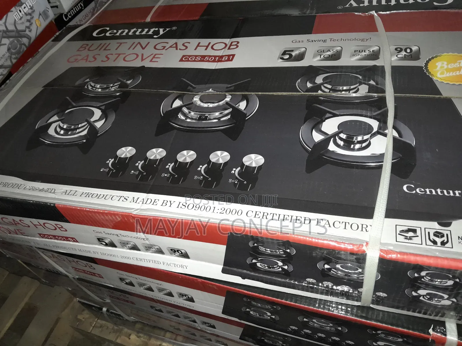 Century 5-Face Cabinet Glass Built-in Gas Hob Gas Stove. CGS-501-B1