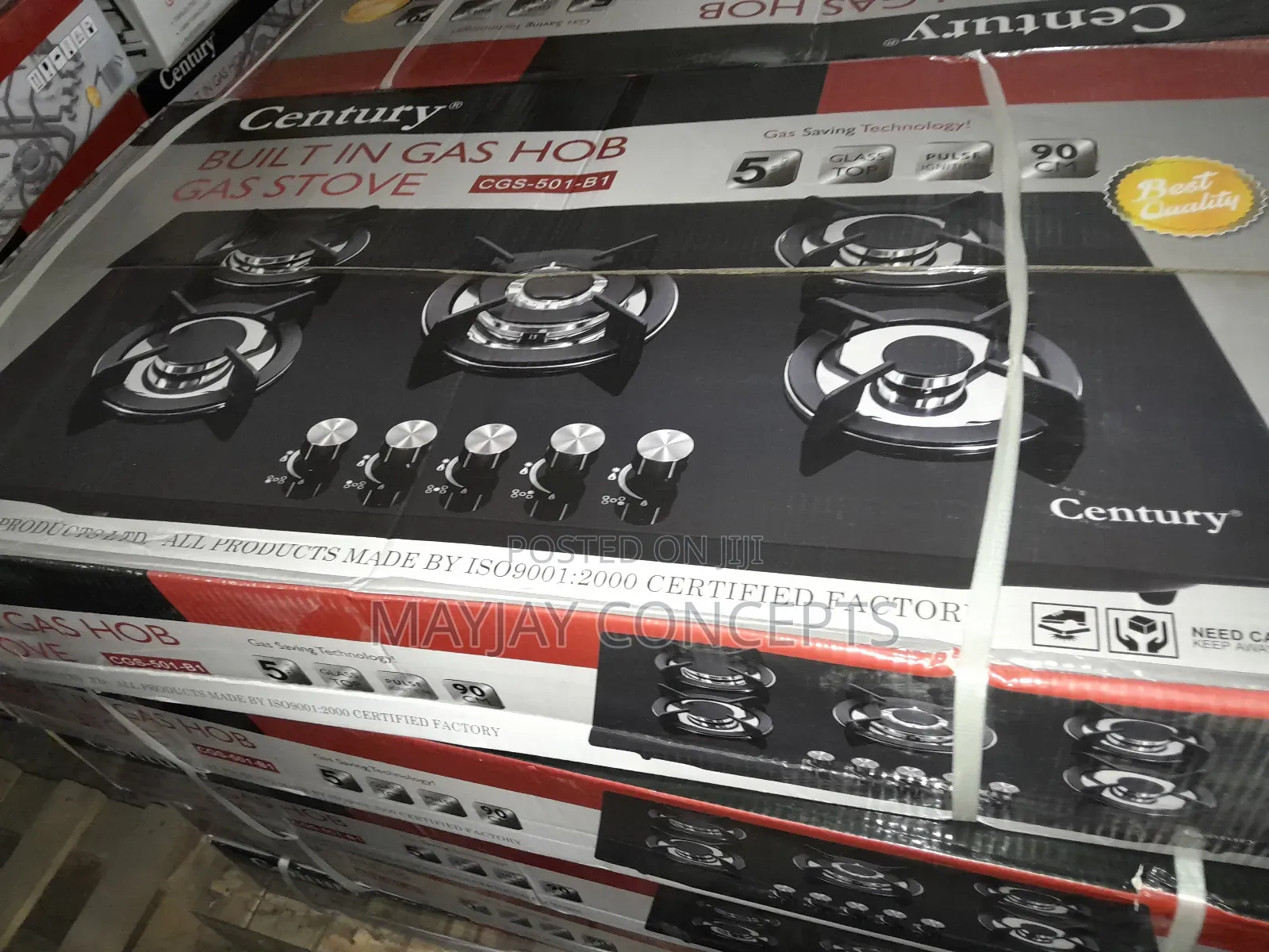 Century 5-Face Cabinet Glass Built-in Gas Hob Gas Stove. CGS-501-B1