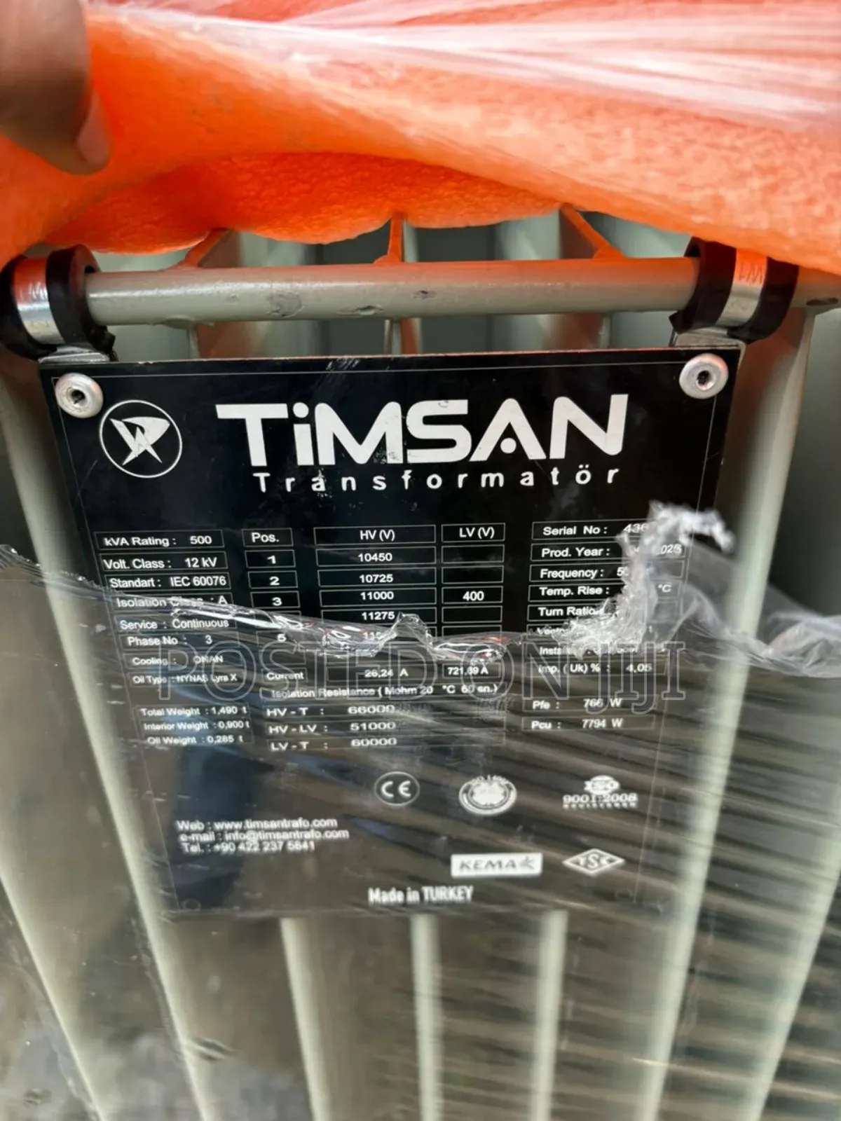 500kva 11000v Timsan Premium Quality Electric Transformer 100% Copper