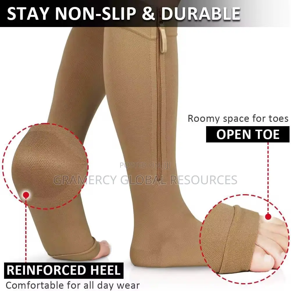 Post Op Compression Socks 20-30mmhg Pressure With Zipper