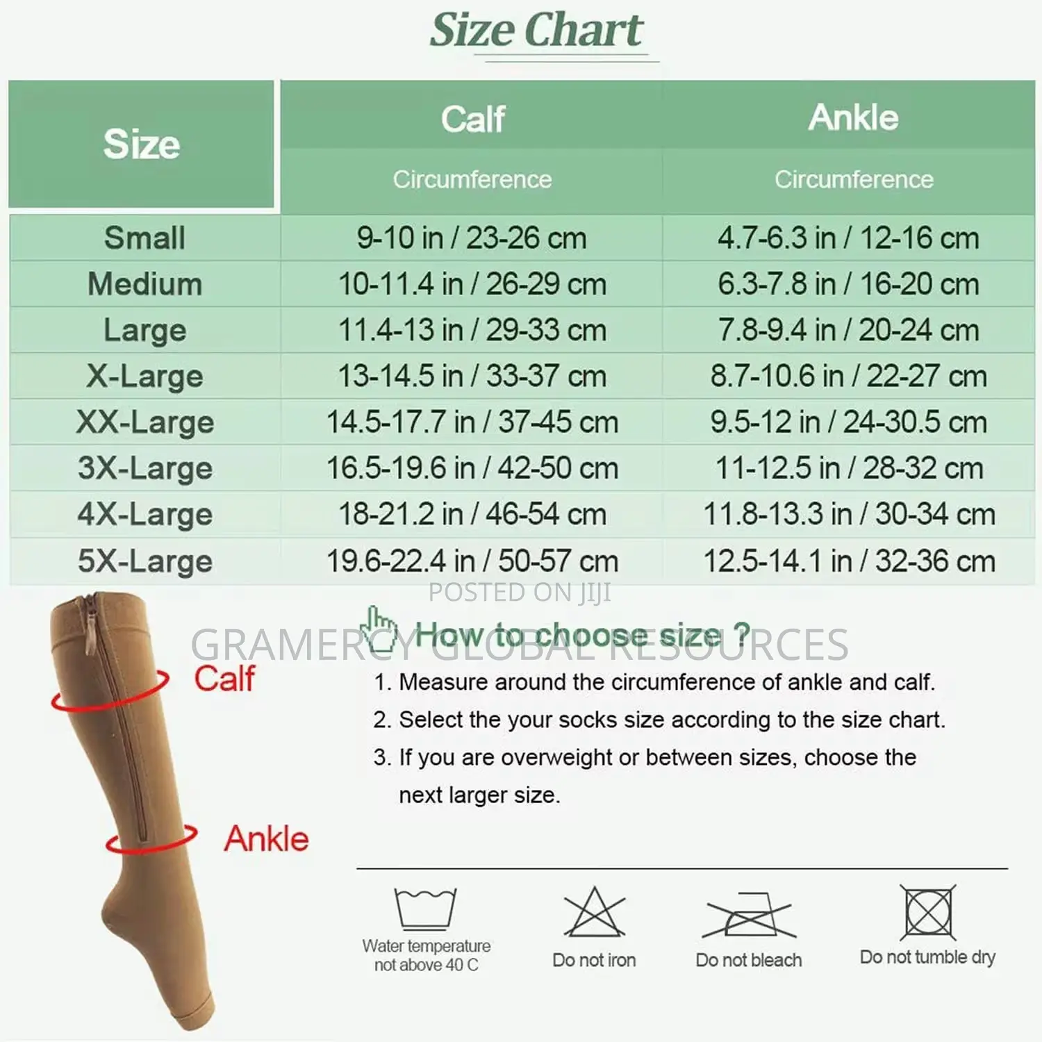 Post Op Compression Socks 20-30mmhg Pressure With Zipper