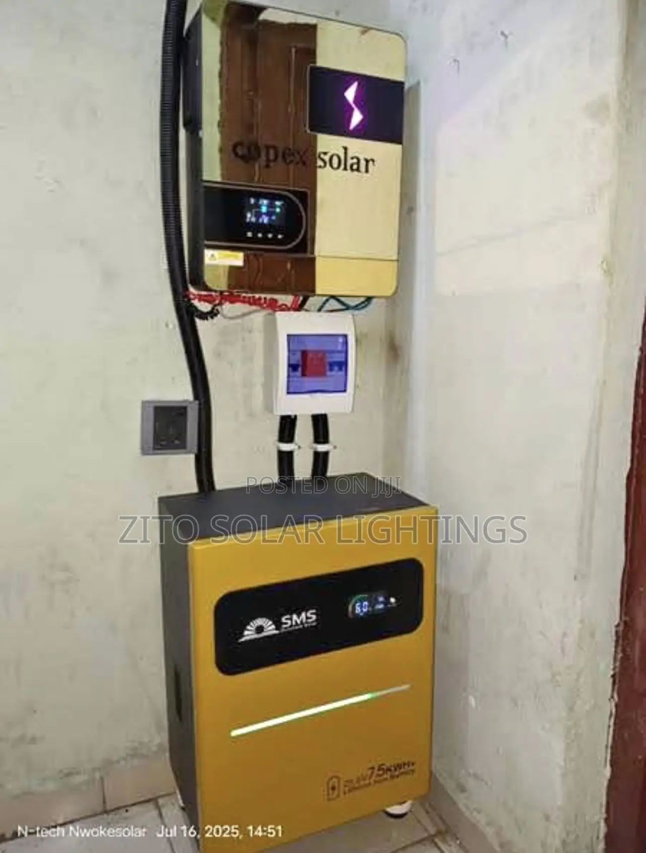15kwh SMS Solar Battery and 6.2kva Inverter and 12 Pic of 500w Panel