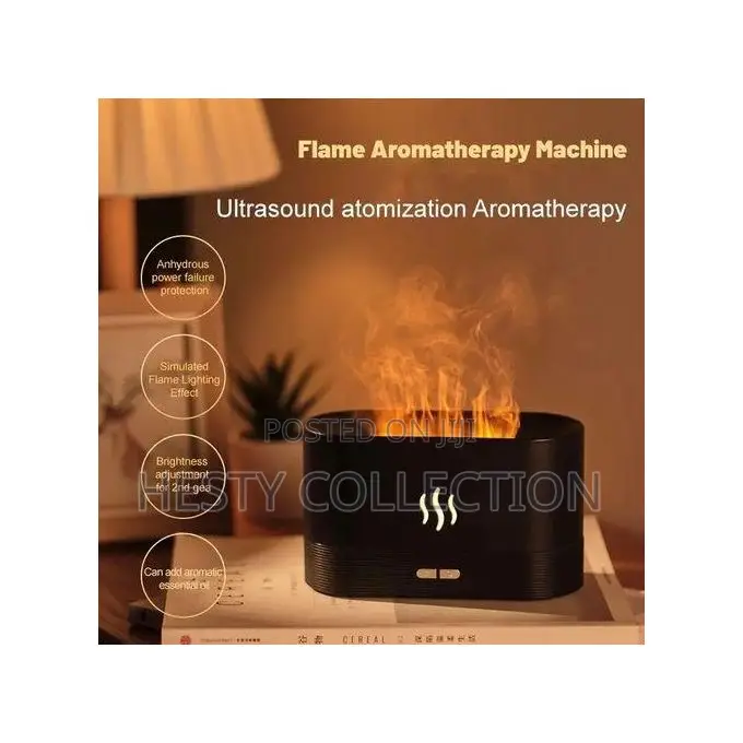 180ml Aromatherapy Flame Diffuser Humidifier - White