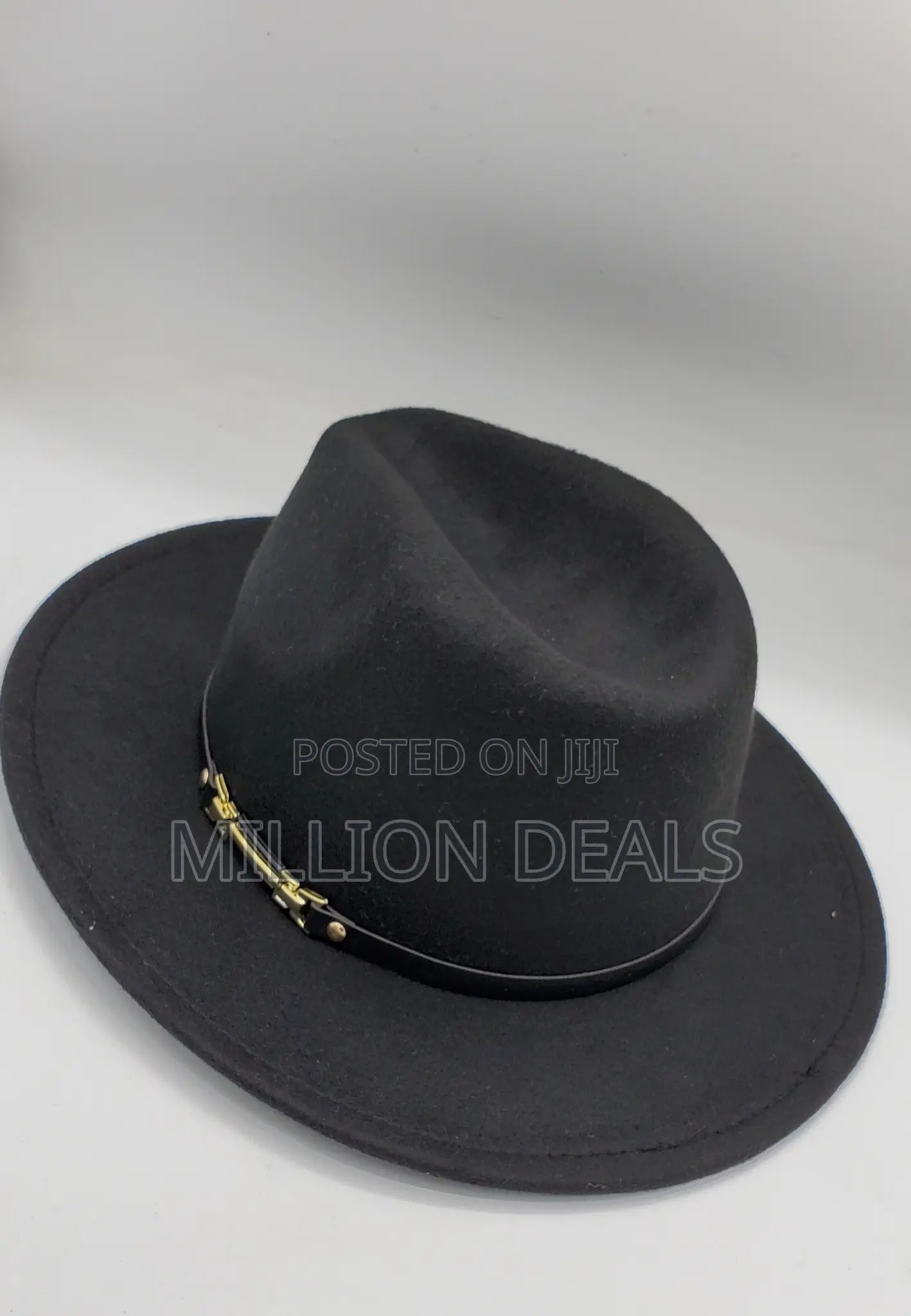 Wide Brim Black Stylish Men's Fedora Hat
