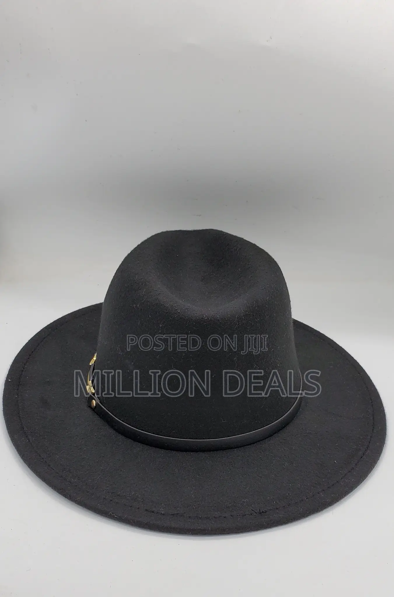 Wide Brim Black Stylish Men's Fedora Hat