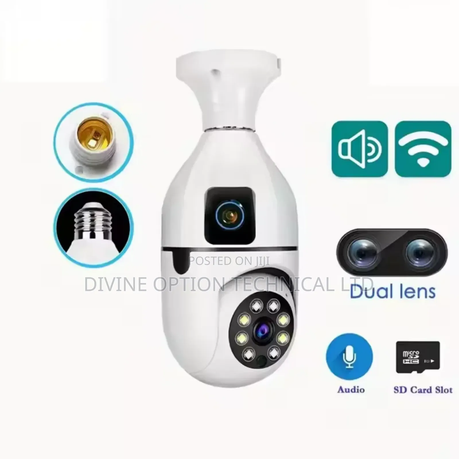 1080p Wireless 360 Rotate Auto Tracking Panoramic Camera Light Bulb