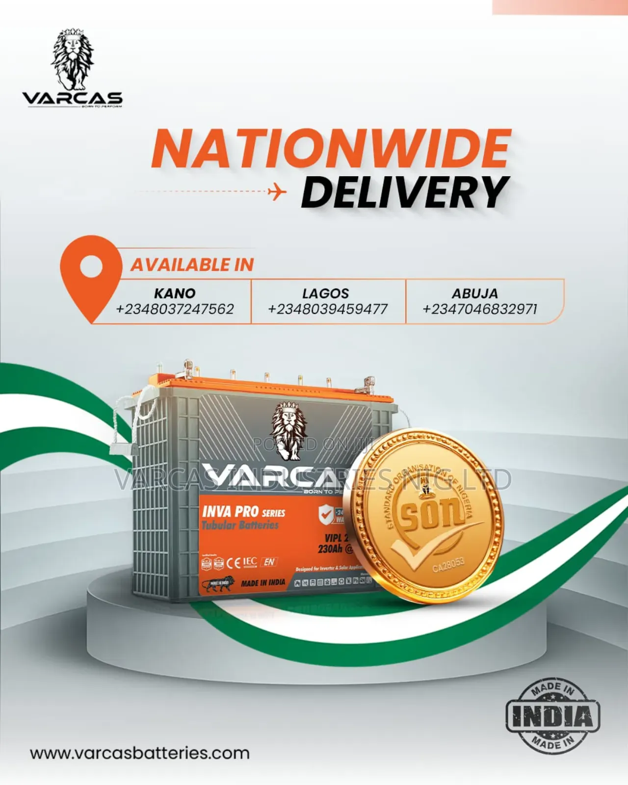 Varcas Tubular Battery