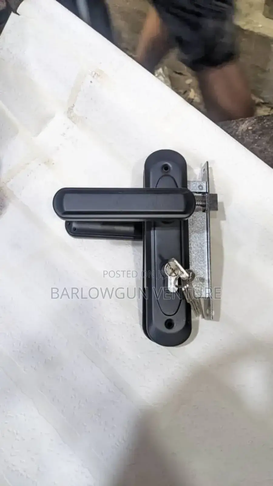 Door Handle Lock Small Bn/Sliver