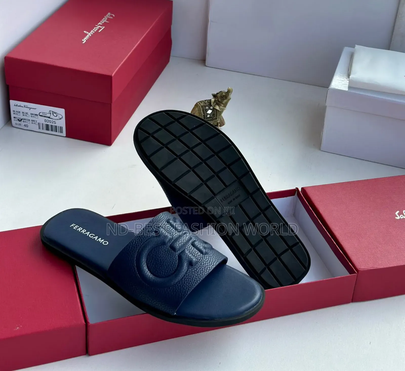White Ferragamo Quality Slippers