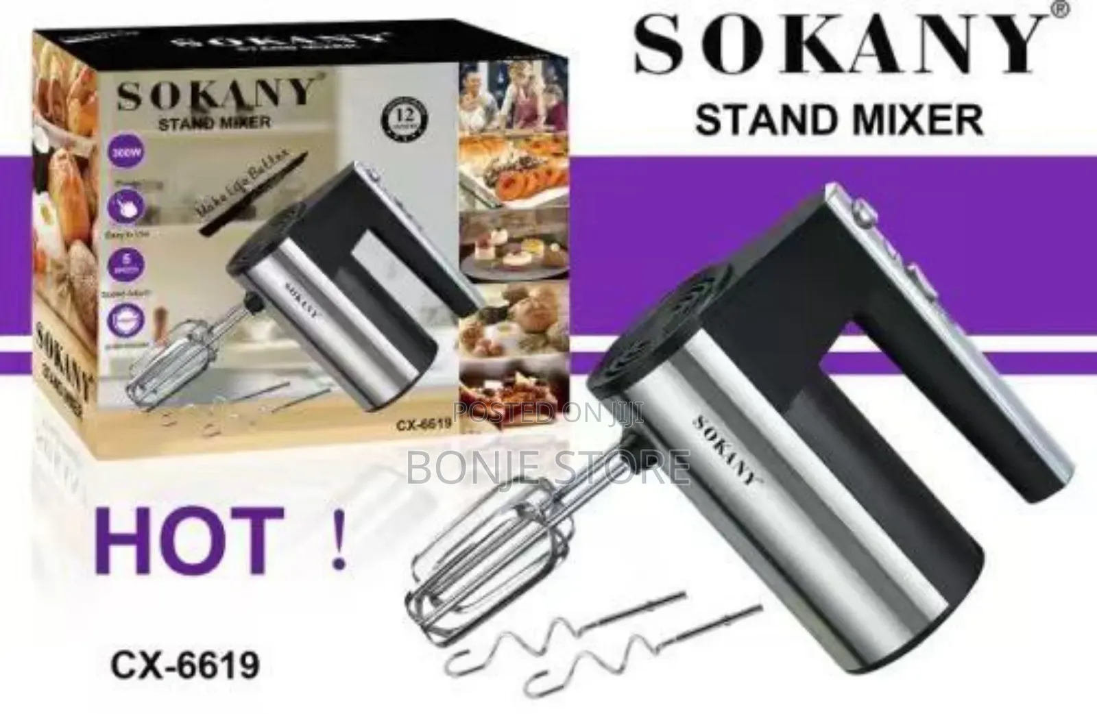 Cx-6619 Sokany Hand Mixer 300w 5speed