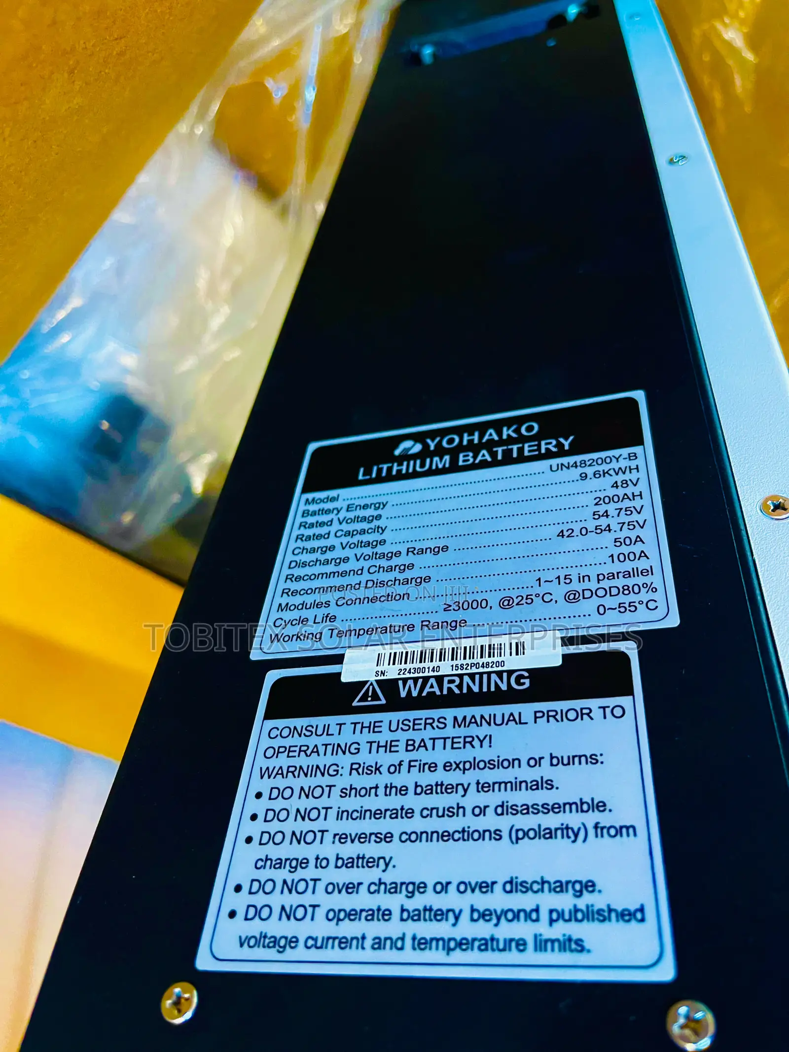 Yohako Lithium Ion Batteries 10kilowatts