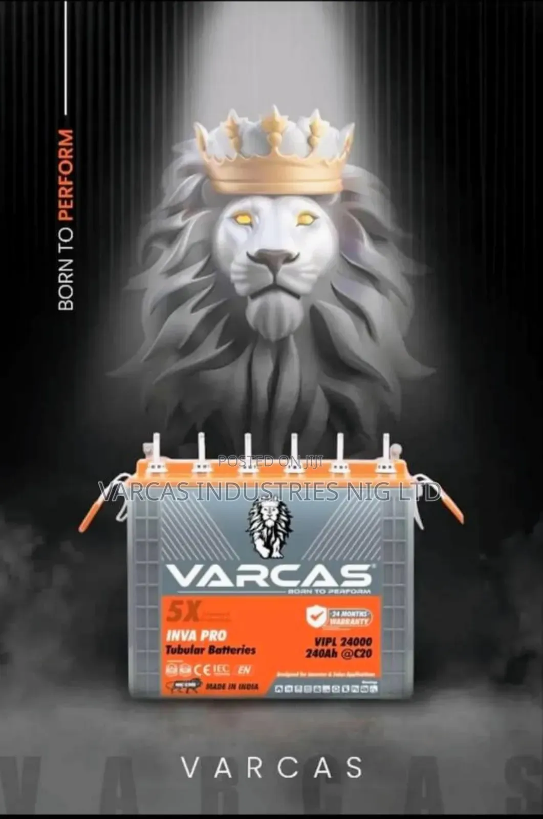 Varcas 230ahps Tubular Battery