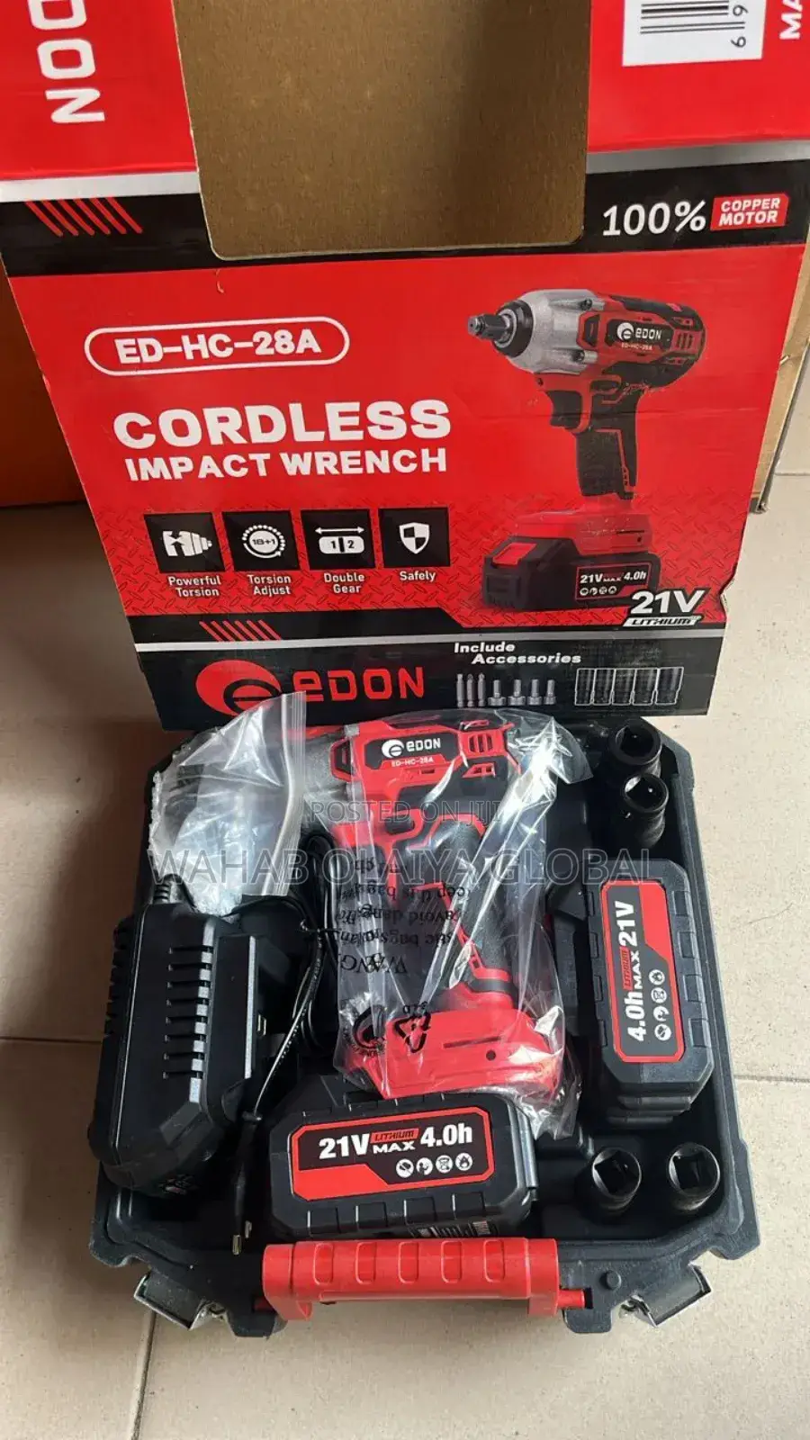 Edon 21v 4.0ah Cordless Impact Wrench – Heavy Duty Power Tool