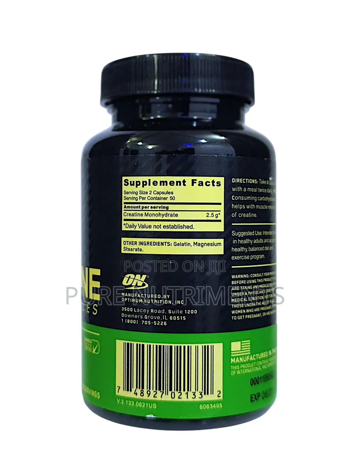 Optimum Nutrition Micronized Creatine Capsules 2.5g 100caps