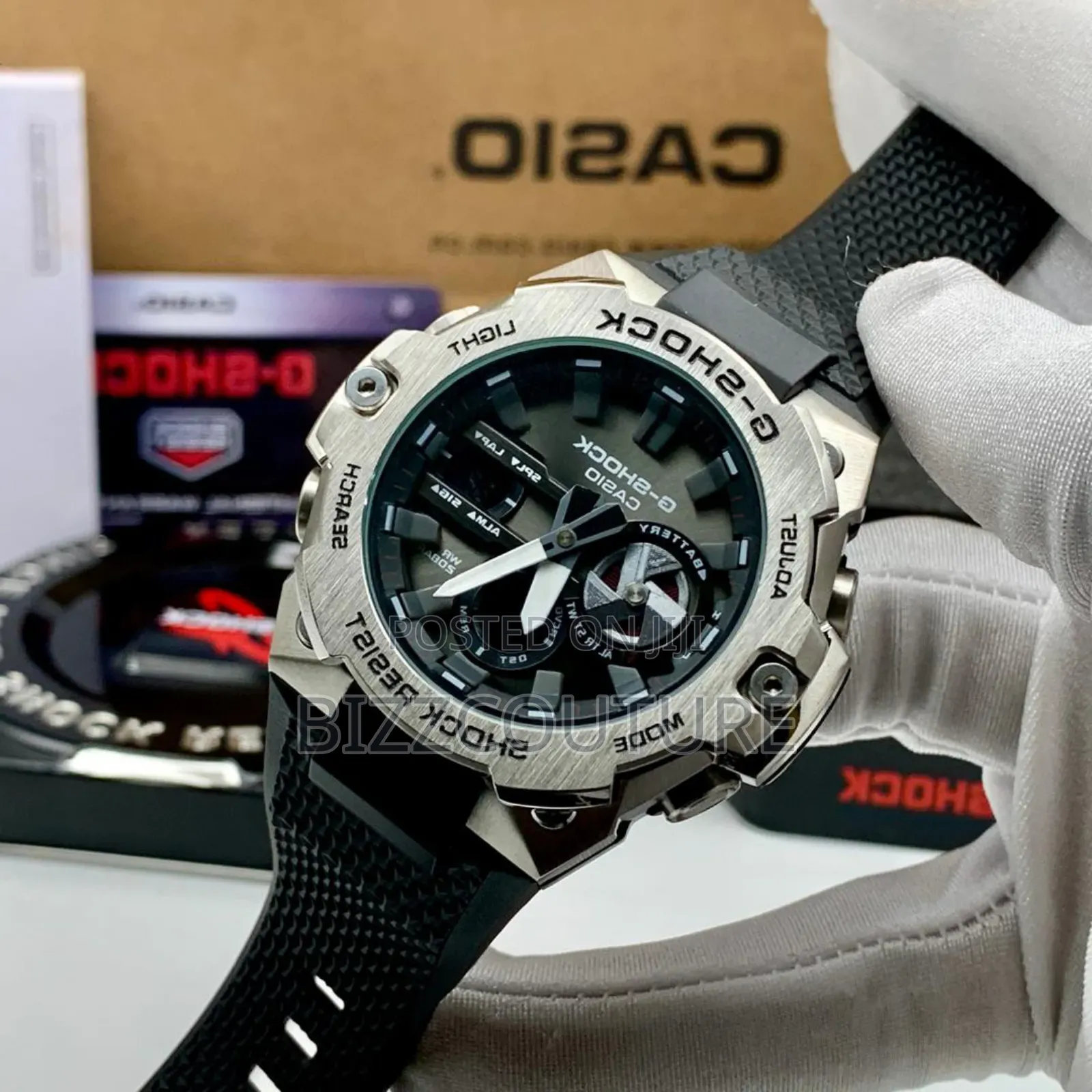 Original G-Shock Black Rubber Strap, Analog Quartz Watch