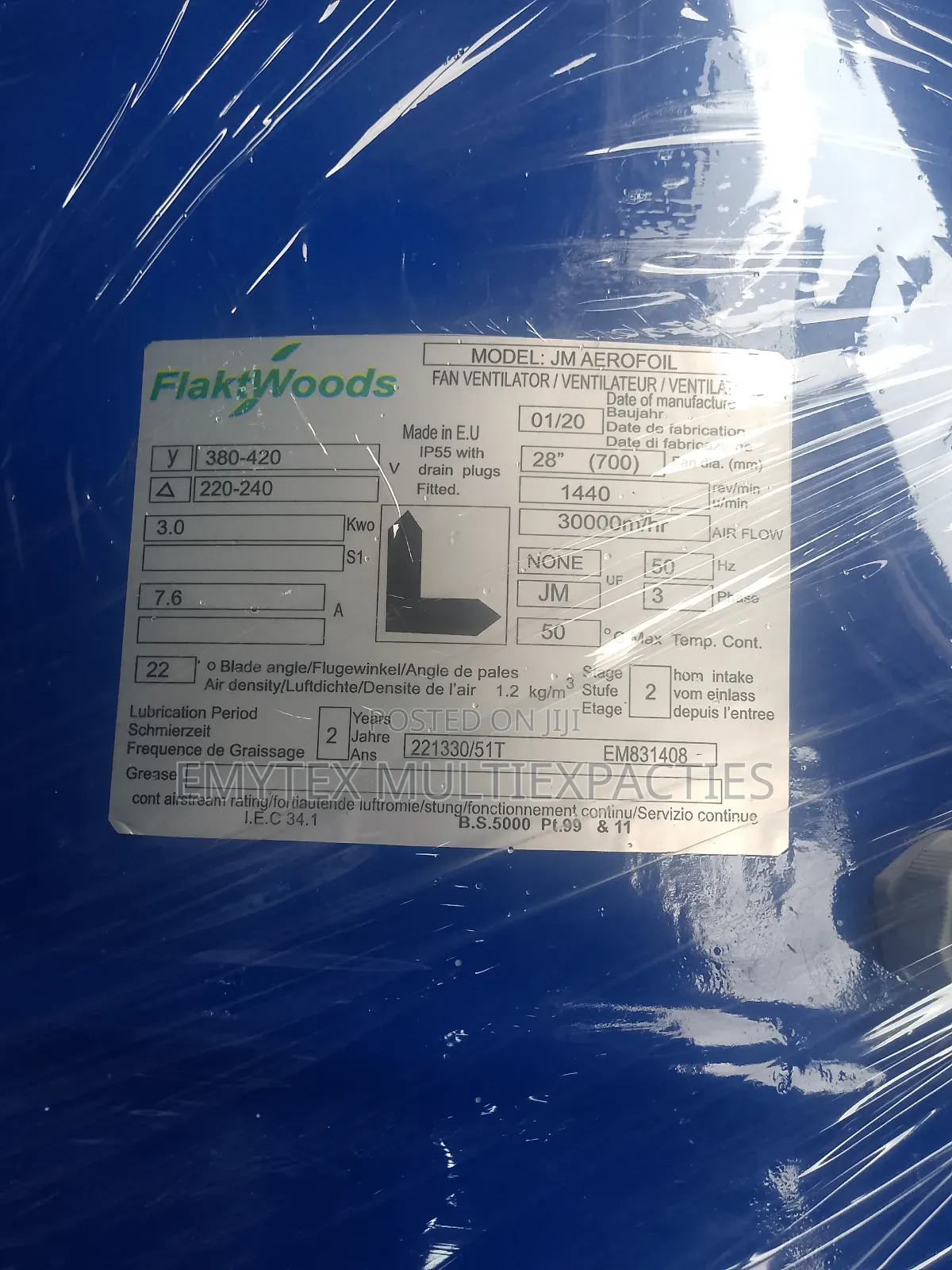Flaktwoods Extractor Fan 710mm 1440rpm 380v