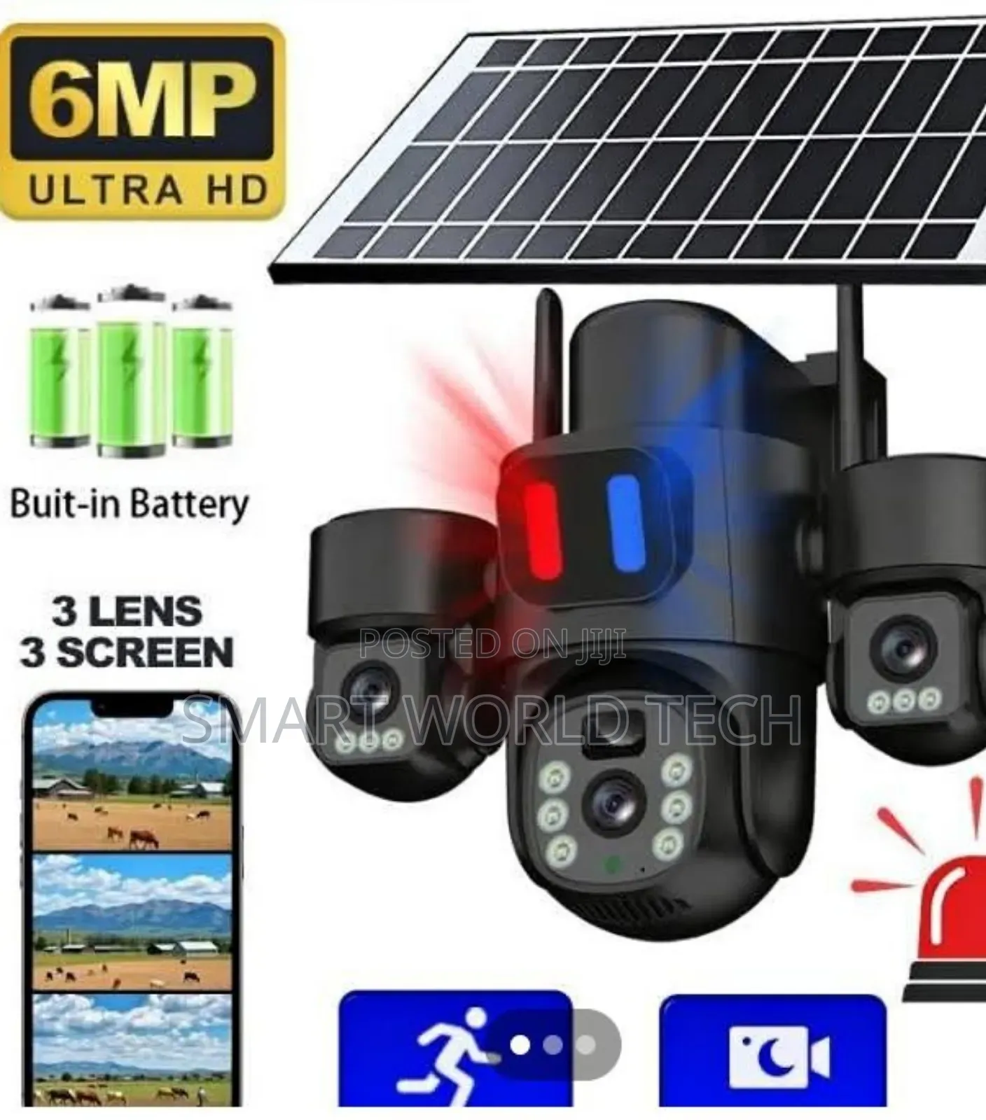 Triple Lens PTZ 4g Solar Camera