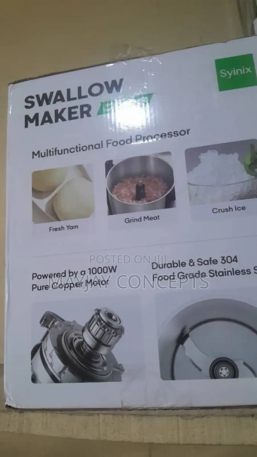 Syinix 6l Swallow Maker-Cooking and Pounding(All-in-One) Copper Coil