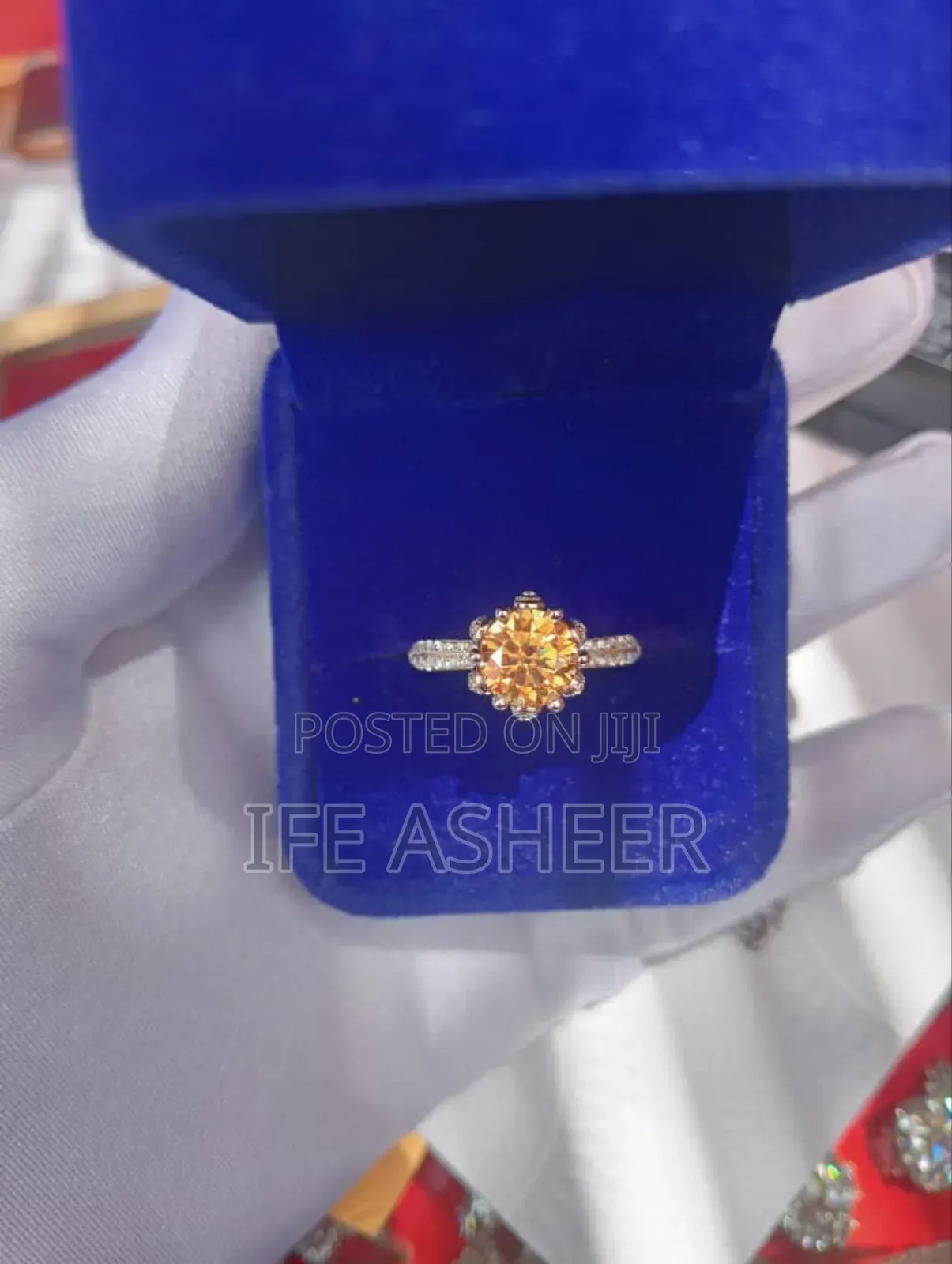 Mossanite Diamond Silver Mixed With Gold Engagement/Proposal Ring 002
