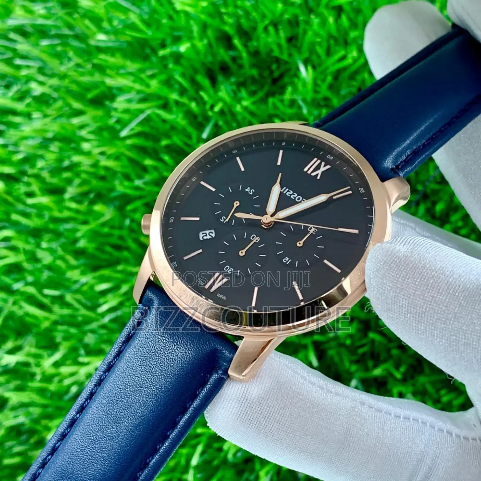 Original Tissot Blue Genuine Leather Strap Calendar Watch