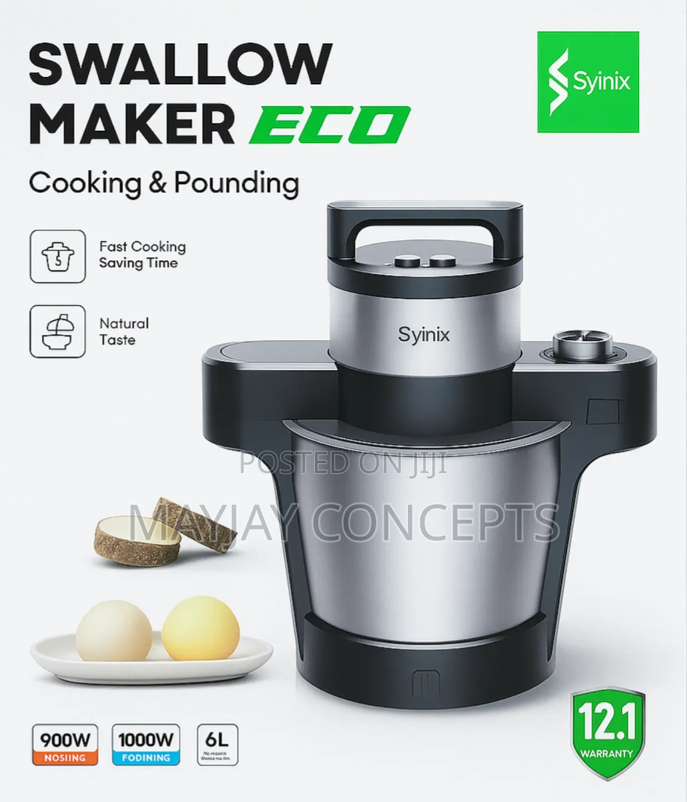 Syinix 6l Swallow Maker-Cooking and Pounding(All-in-One) Copper Coil