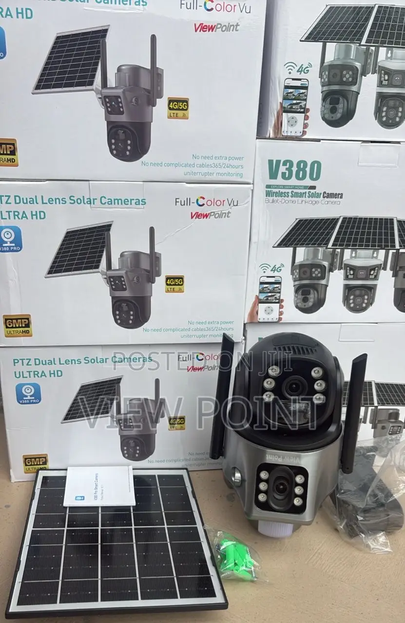 View Point V380 Dual Lens 4g Wireless Solar 8mp Ptz Cctv Camera