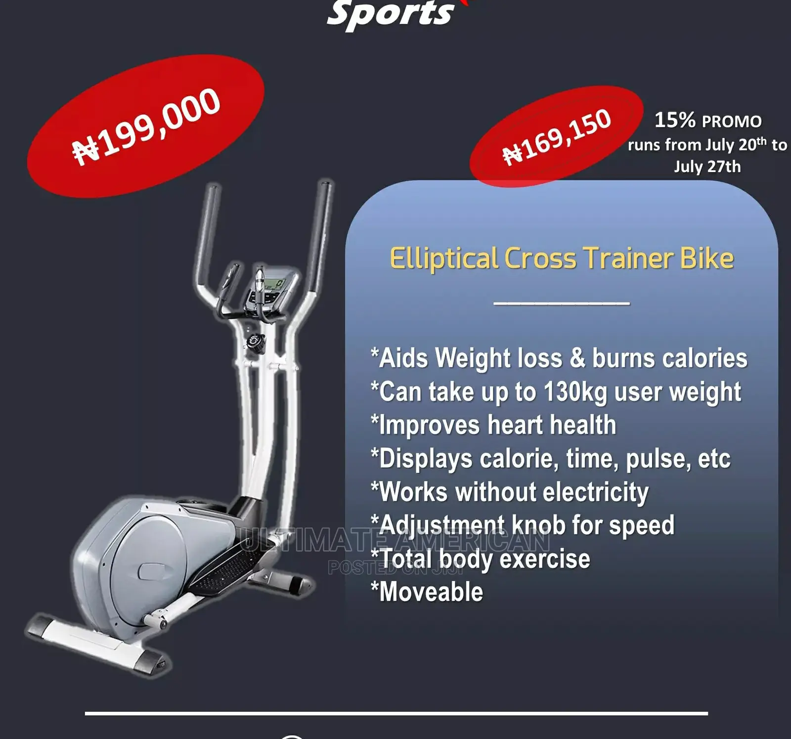 Elliptical Cross Trainer Bike